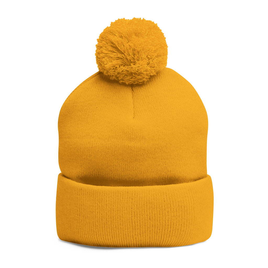Reps Script Embroidered Pom-Pom Beanie | Knit Winter Hat