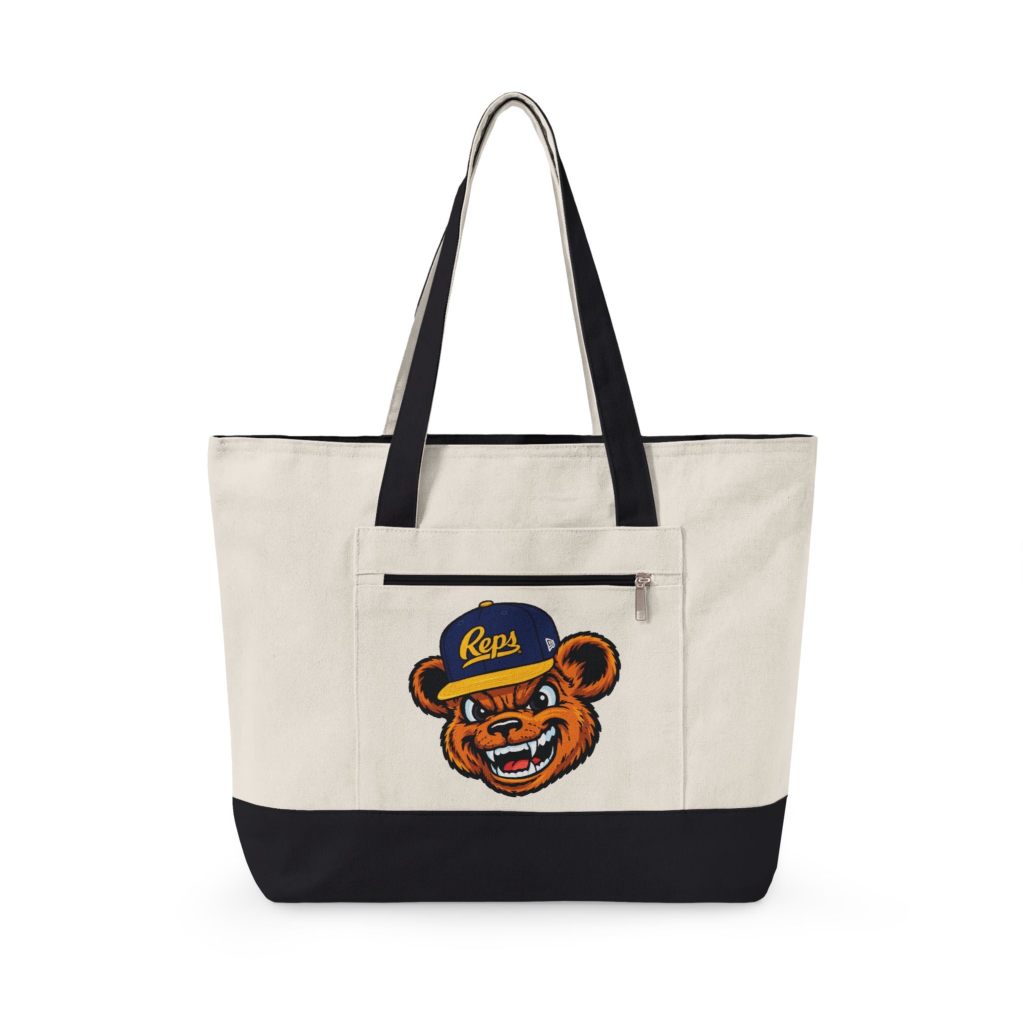 Broski Patch Zippered Canvas Tote | College Style Logo