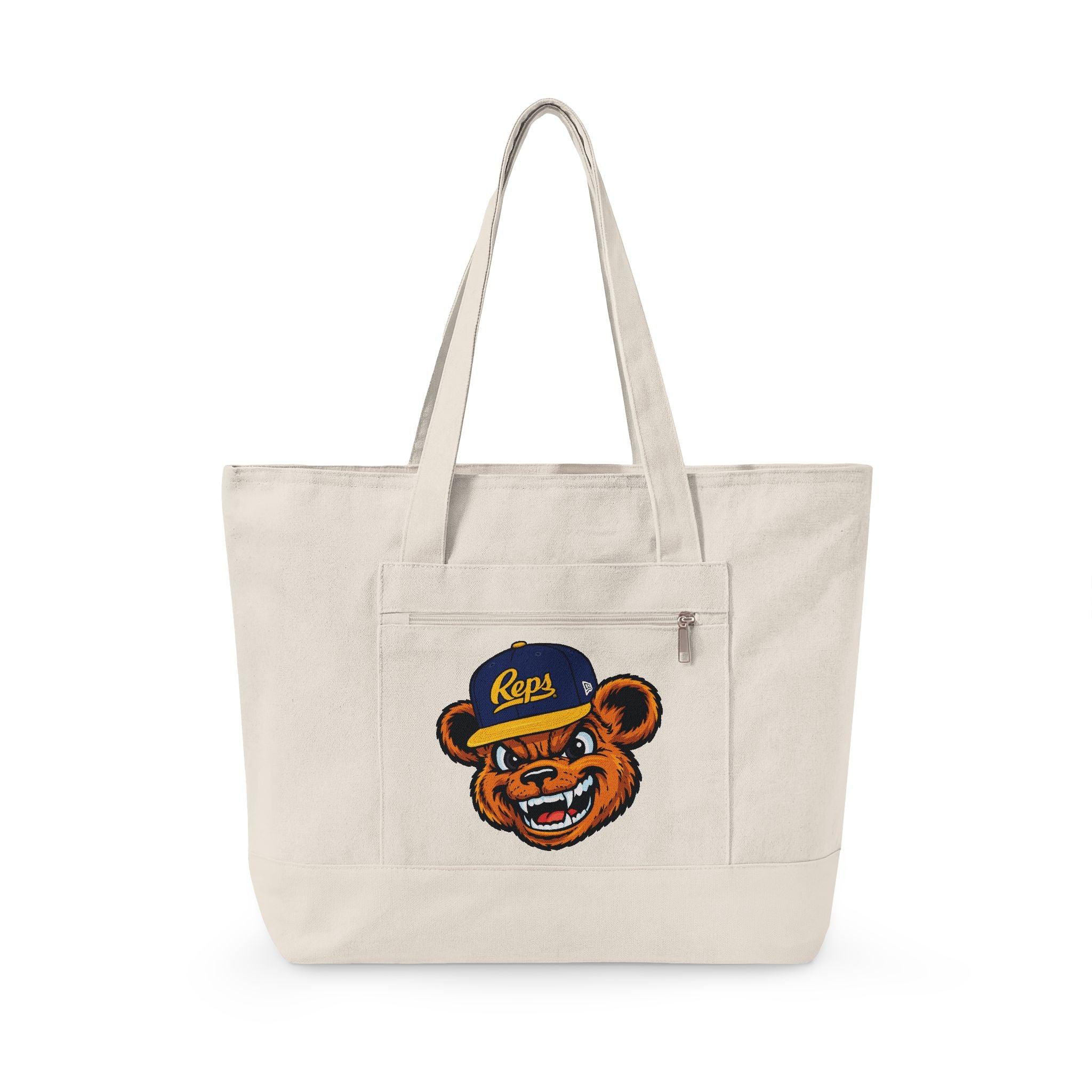 Broski Patch Zippered Canvas Tote | College Style Logo