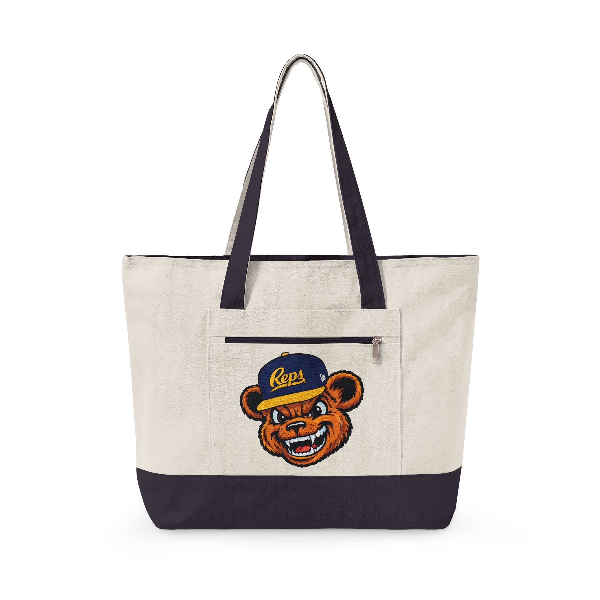 Broski Patch Zippered Canvas Tote | College Style Logo