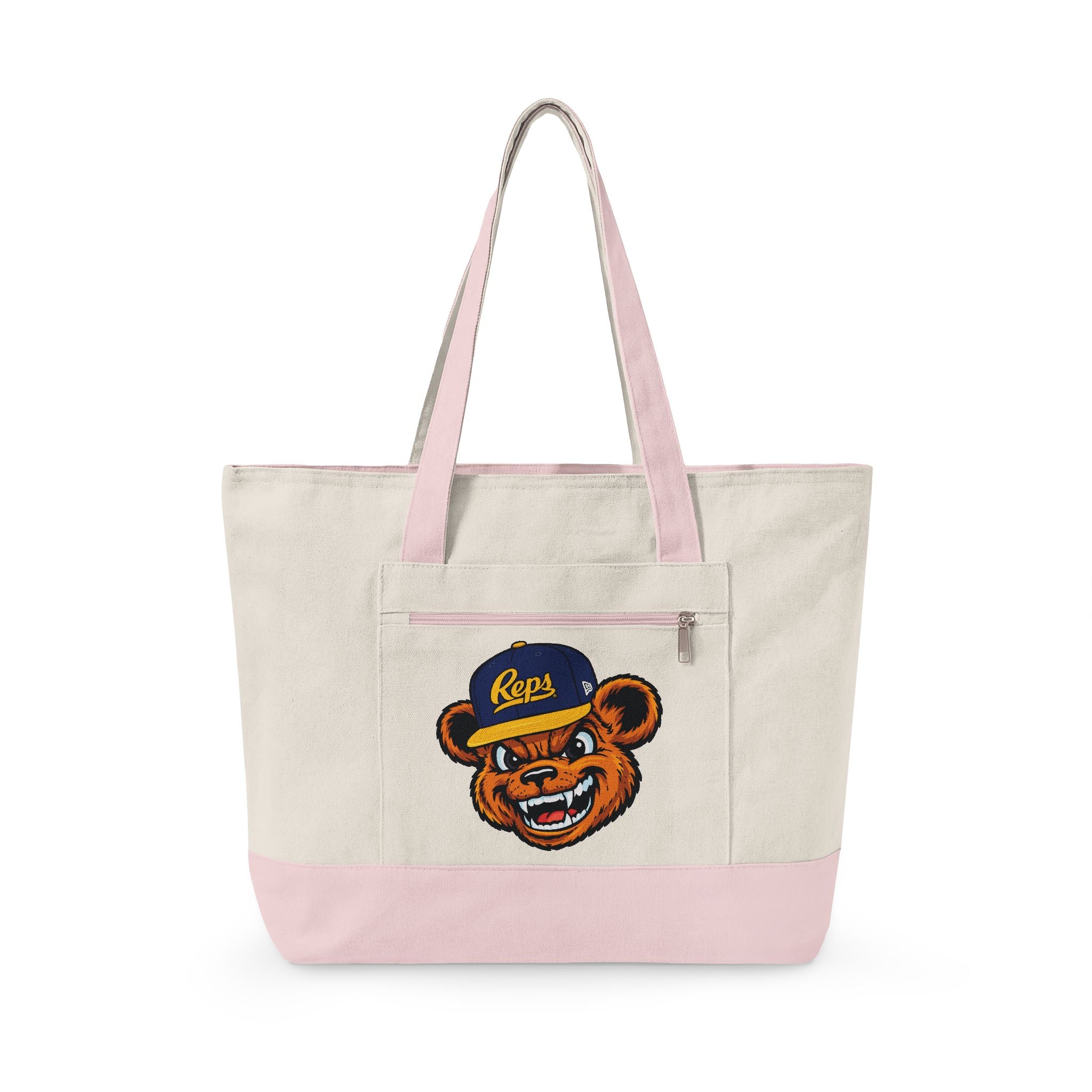Broski Patch Zippered Canvas Tote | College Style Logo