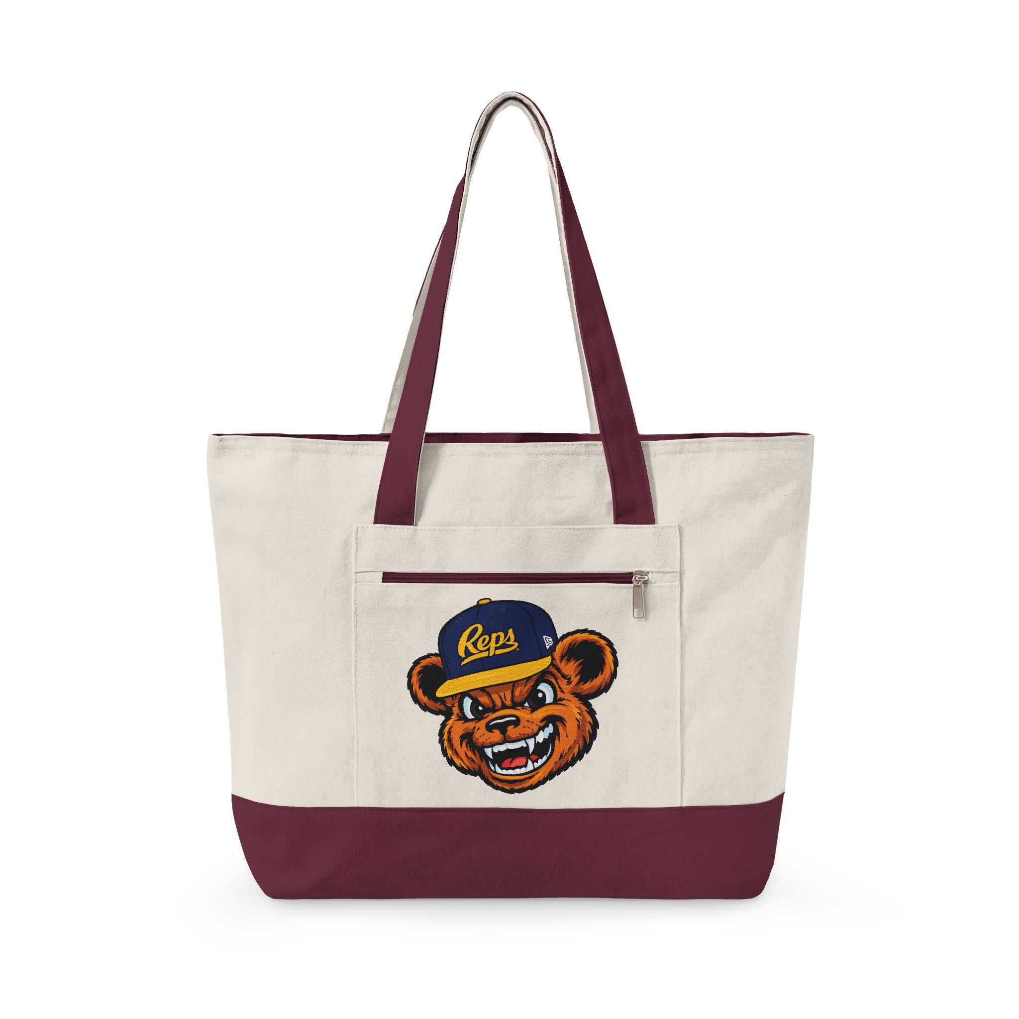 Broski Patch Zippered Canvas Tote | College Style Logo